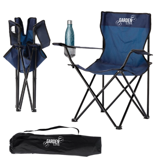 Chaise pliante de randonnée et de pêche bleue 50 × 50 × 80 cm
