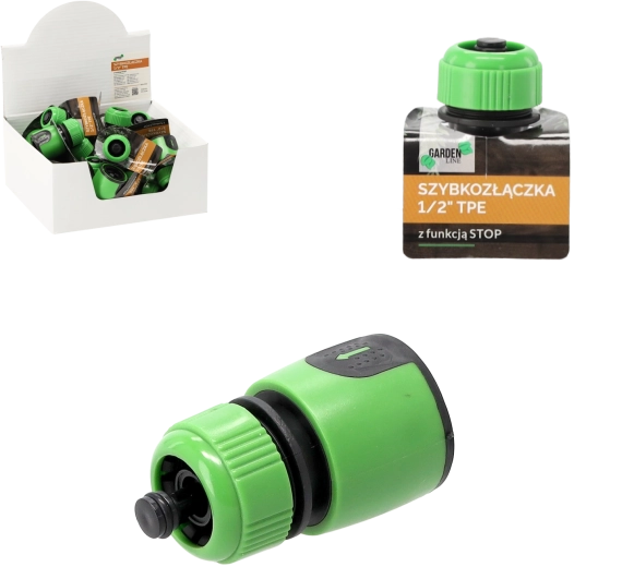 Raccord rapide 1/2" avec fonction STOP et surface TPE