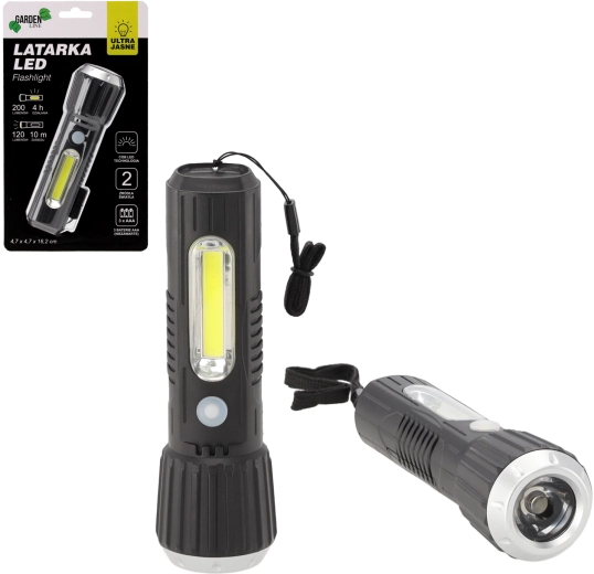 Lampe torche LED compacte 4,7 × 4,7 × 16,2 cm