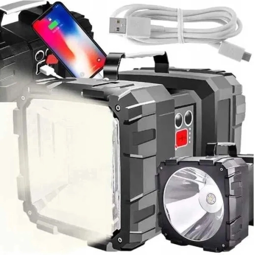 Lampe torche LED rechargeable bidirectionnelle haute performance avec powerbank