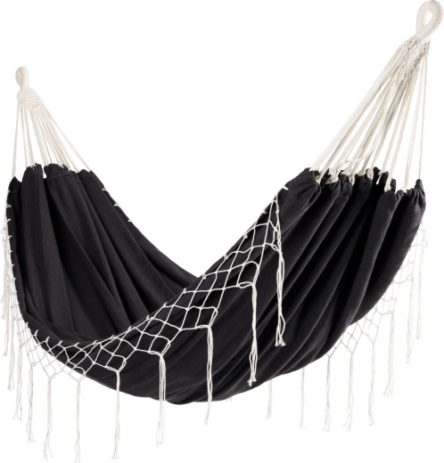 Hamac de jardin double boho graphite 200 × 150 cm - 1 pièce