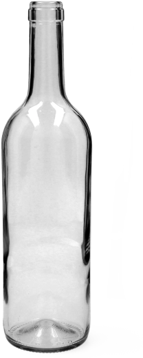 Bouteille en verre pour vin 0,75 l Bordeaux, transparente