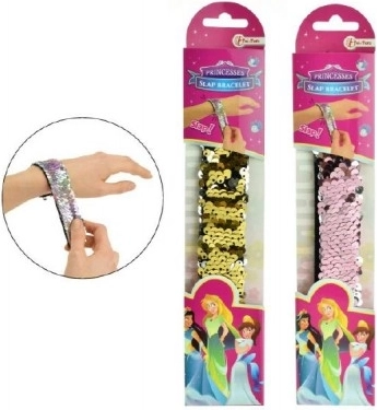 Bracelet à paillettes 23 cm, 3 couleurs sur carte