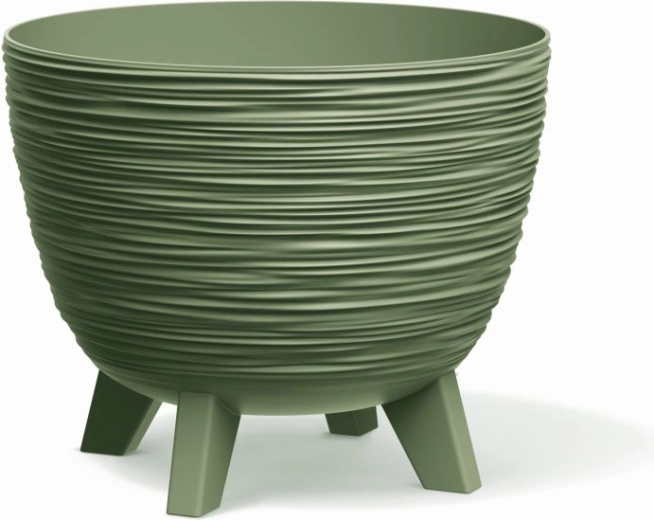 Cache-pot Furu 29 cm vert terreux avec pieds