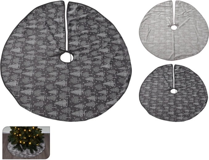 Jupe textile pour sapin de Noël 95 cm – gris et gris foncé