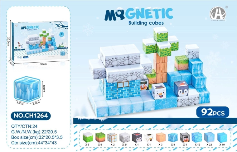 Cubes magnétiques 3D pour enfants 92 pcs