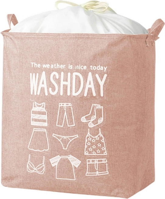 Panier à linge pliable rose