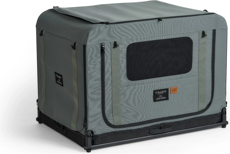 Caisse de transport pliable pour chien FikaGo Queen L verte