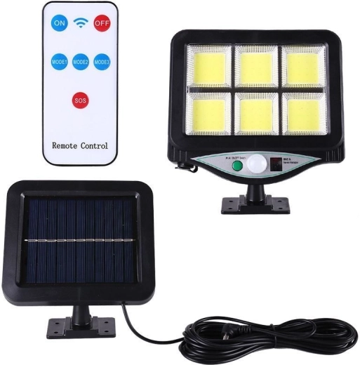 Lampe LED solaire avec détecteur de mouvement PIR et capteur crépusculaire + télécommande