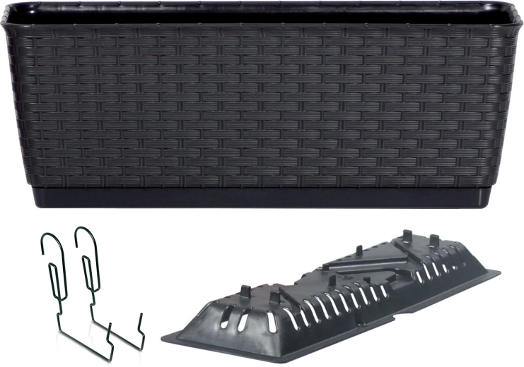 Jardinière suspendue avec crochets Ratolla PW 59 cm anthracite