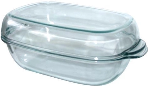 Plat à rôtir ovale en verre avec couvercle 8 l, 40 × 12 cm
