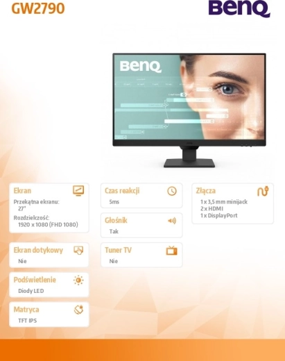 Moniteur 27 pouces GW2790 LED IPS HDMI 100 Hz