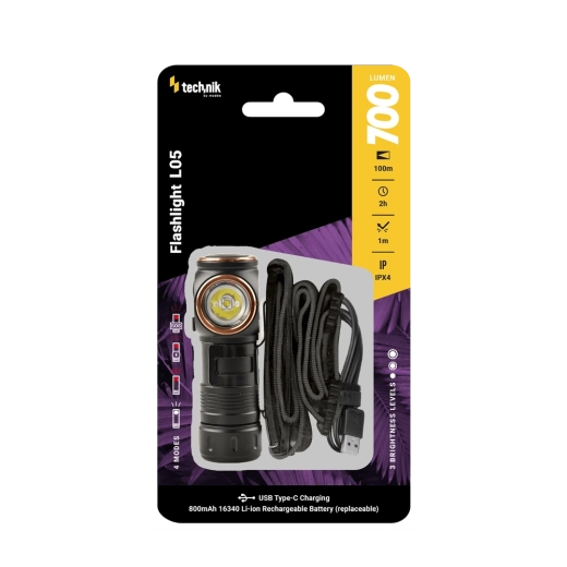 Technik L05 lampe frontale et de poche SST20, 700 lm, USB‑C