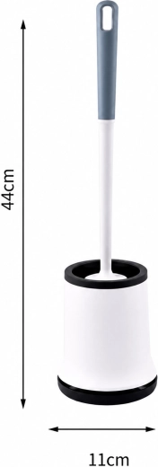 Brosse WC en silicone blanche avec support (à poser ou à suspendre) - 1 pièce
