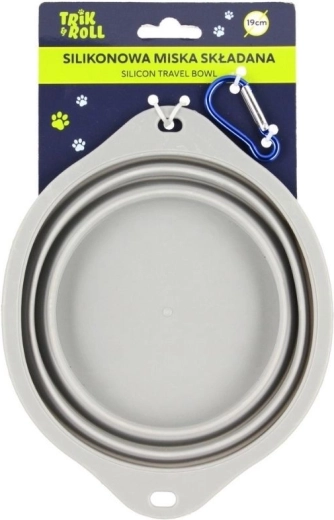 Gamelle pliable en silicone pour animaux – grise