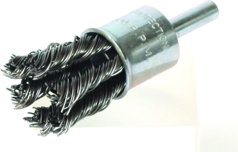 Brosse rotative terminale FESTA 26 mm, fil d’acier COPY, queue 6 mm