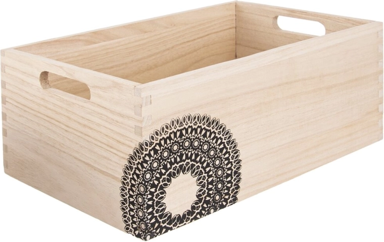 Caisse en bois mandala 26 × 16 × 11 cm