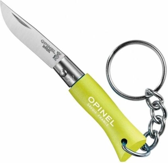 Opinel N°02 porte-clés – couteau de poche 3,5 cm, vert clair, bois de hêtre