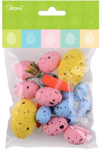 Œufs décoratifs mouchetés – mix de tailles 3–5,5 cm