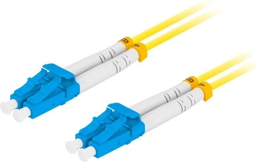Cordon de raccordement optique monomode LC/UPC–LC/UPC duplex 2 m jaune