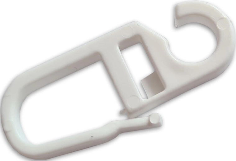 Crochet de rideau en plastique, blanc, lot de 10 pièces