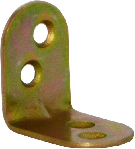 Équerre de montage emboutie 25 × 18 × 1,5 mm, zinc jaune, lot de 15 pièces