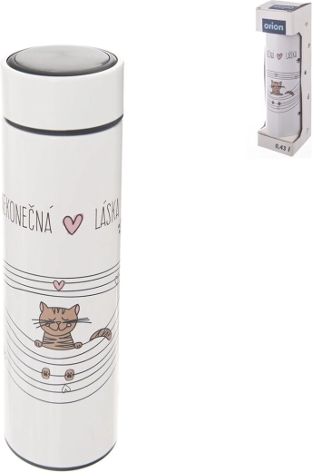 Gourde isotherme en acier inoxydable « Amour infini » avec chat 0,4 l