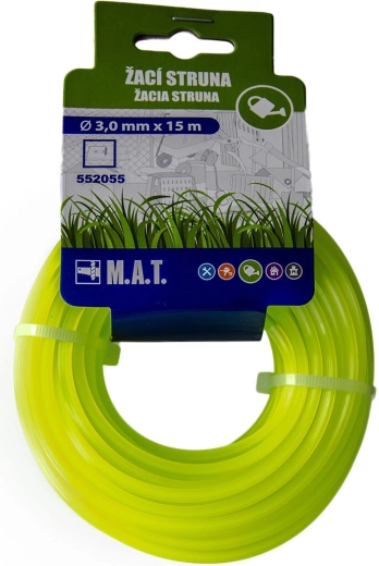 Fil de coupe en nylon 3,0 mm carré, 15 m, vert