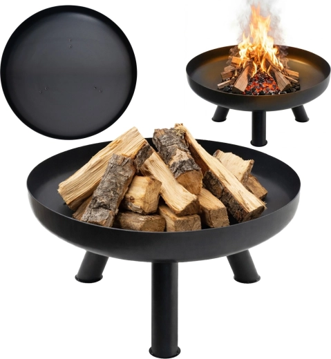 Grand brasero de jardin en fonte 60 cm pour des feux de camp conviviaux