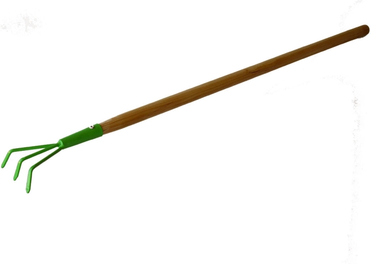 Griffe de jardin pour enfants à trois dents avec manche en bois 75 cm