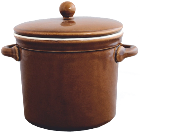 Marmite en céramique avec couvercle 1 l marron