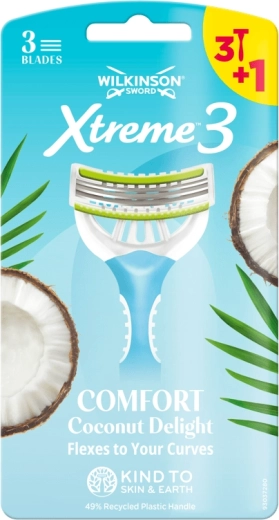 Rasoir jetable pour femmes Wilkinson Xtreme 3 Comfort Coconut Delight, 4 pcs