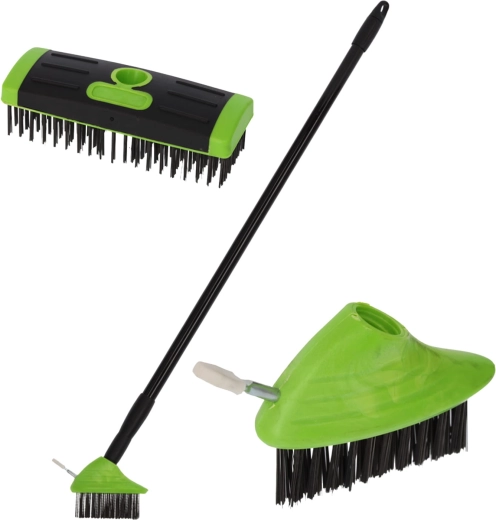 Kit de brosses télescopiques 3-en-1 pour désherbage et dallage