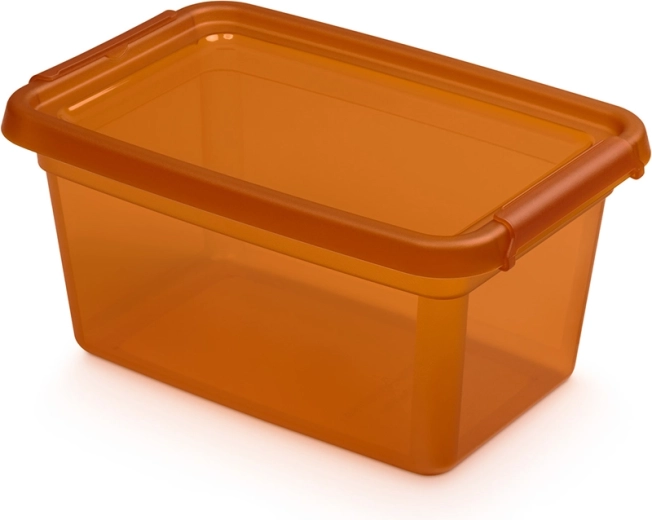 Boîte de rangement Basestore avec couvercle et clips 4,5 l ambre
