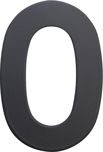 Numéro de maison 0, 75 mm, inox, noir mat