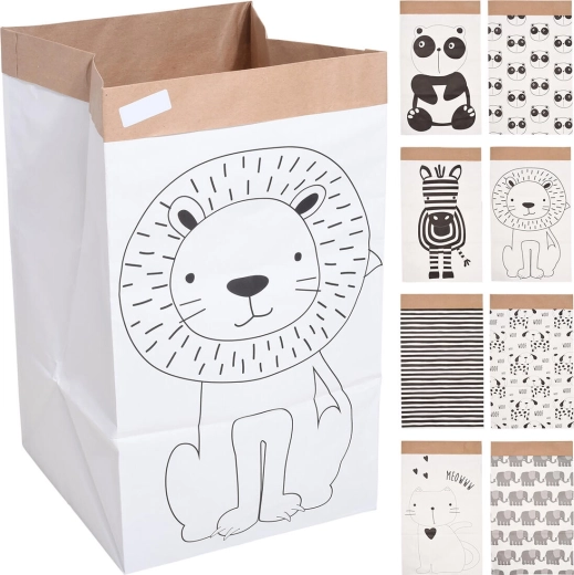 Paniers de rangement pour enfants Animaux – lot de 2 pcs, en papier, mix de décors
