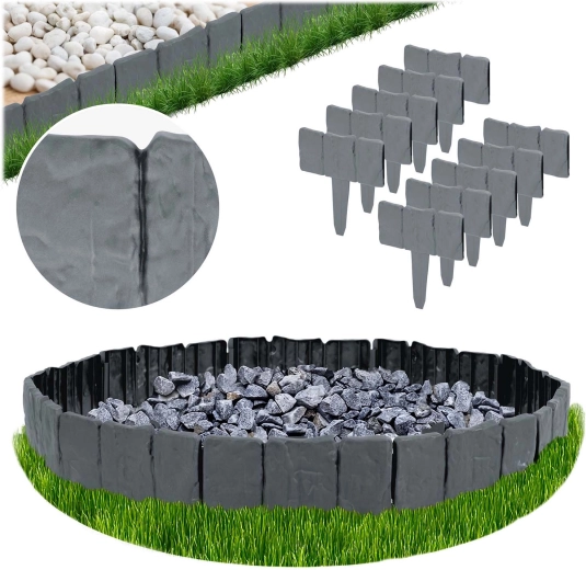 Bordure de jardin Plonos 2,5 m gris