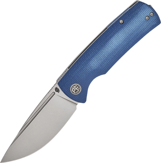 Couteau de poche Petrified Fish Beluga, Micarta bleue, lame stonewash 9,2 cm
