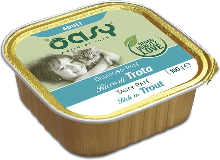 Oasy Tasty Pâté pour chats adultes à la truite 100 g