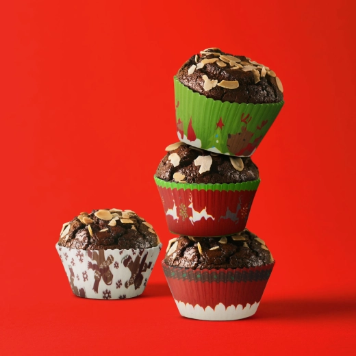Caissettes en papier de Noël pour muffins, 100 pièces