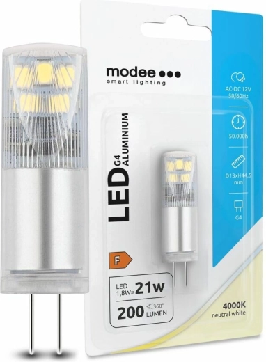 Ampoule LED G4 MODEE LIGHTING Aluminium 12 V 1,8 W 4000 K 200 lm