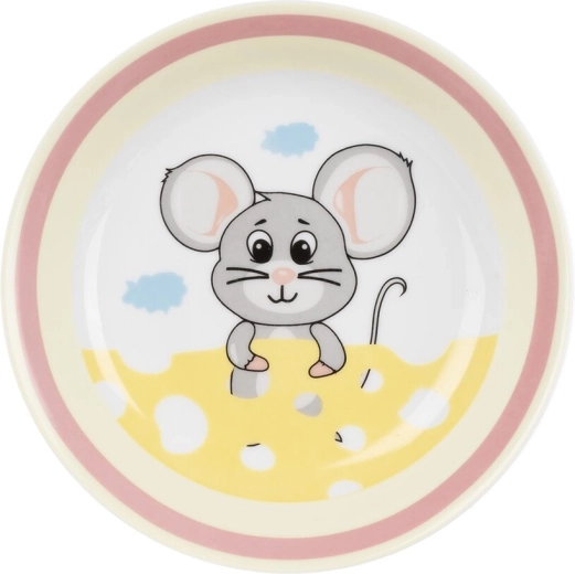 Assiette creuse enfant compartimentée Souris 19 cm