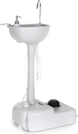 Lavabo portatif sur pied avec réservoir et distributeur de savon