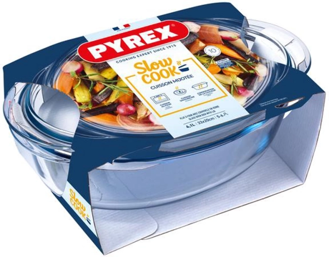 Plat à rôtir ovale avec couvercle PYREX 4,1 l verre