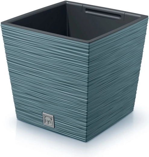 Cache-pot Furu Square Low 24 cm – bleu scandinave