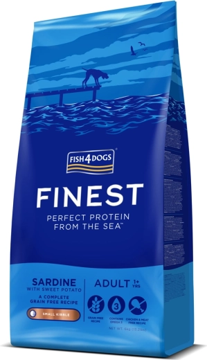 Fish4Dogs Finest petites croquettes pour chiens adultes – sardine et patates douces 6 kg