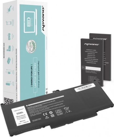 Batterie Movano pour Dell Latitude 5300/5310/7200/7300/7400 7200 mAh (55 Wh)