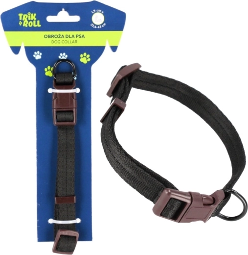 Collier noir réglable pour chien avec boucle à clip