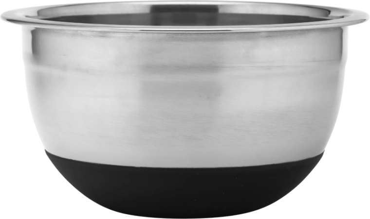 Bol en acier inoxydable Altom Design avec base antidérapante en silicone 16 × 8 cm