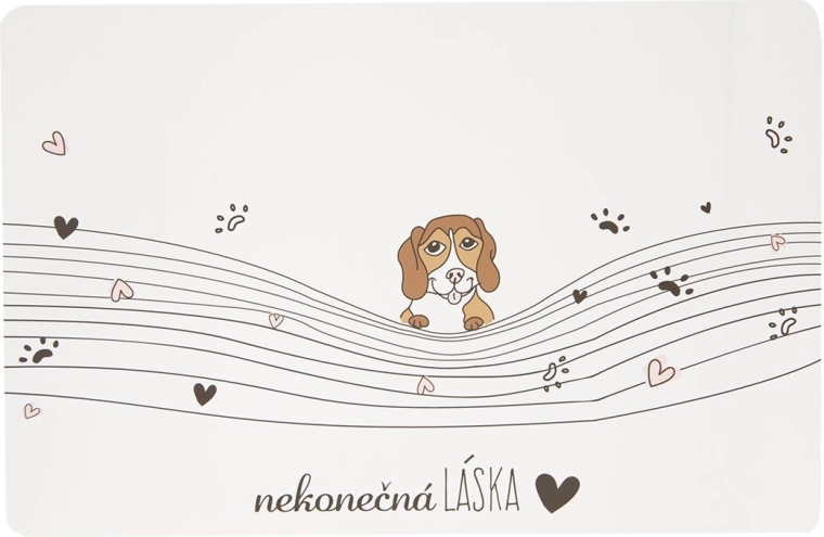 Set de table en plastique Infinity Love avec motif chien 43 × 28 cm